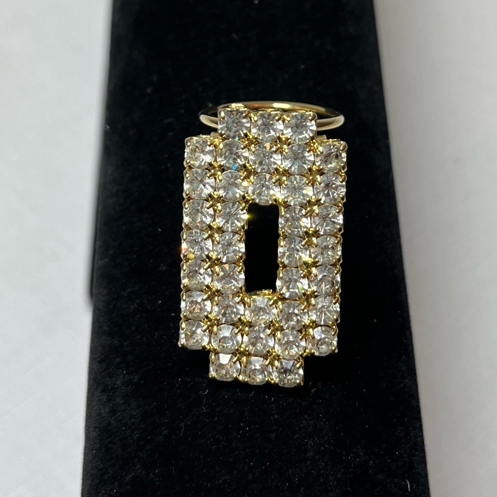 Glitzy SCARF CLIP. Vintage. Rhinestones. Gold tone accents.